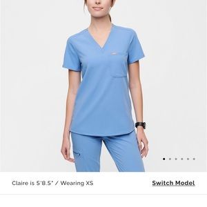 Figs Catarina top in Ceil blue (size small)